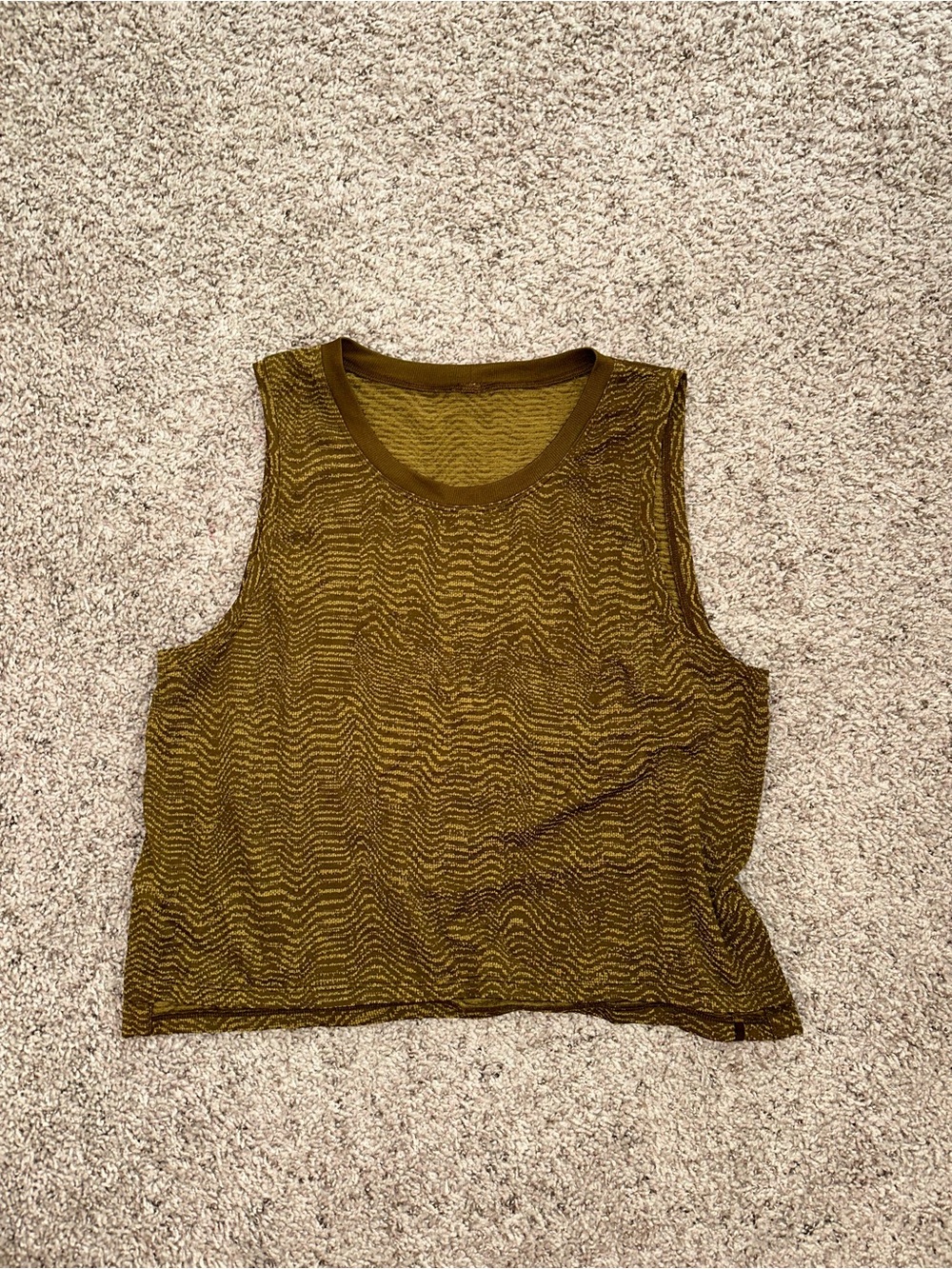 lululemon athletica Olive Green Textured Sleeveless Tank